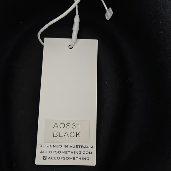 NWT Ace Of Something Aspen black 100% wool felt hat 57cm M w/grosgrain ribbon - Picture 7 of 7